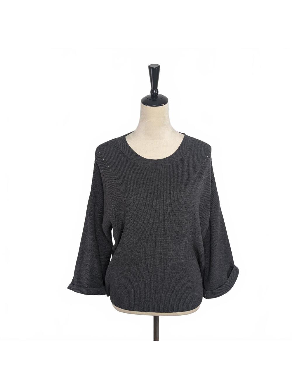 Banana Republic M Gray Sweater Cotton Boho Hippy Career Office Librarian College